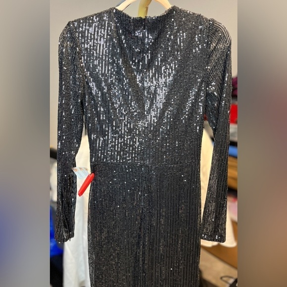 Mac Duggal 26549 Sequined High Low Front Twist Midi Dress - Picture 7 of 10